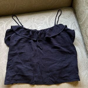 J. Crew Ruffle Soft Gauze Camisole Size XL Black